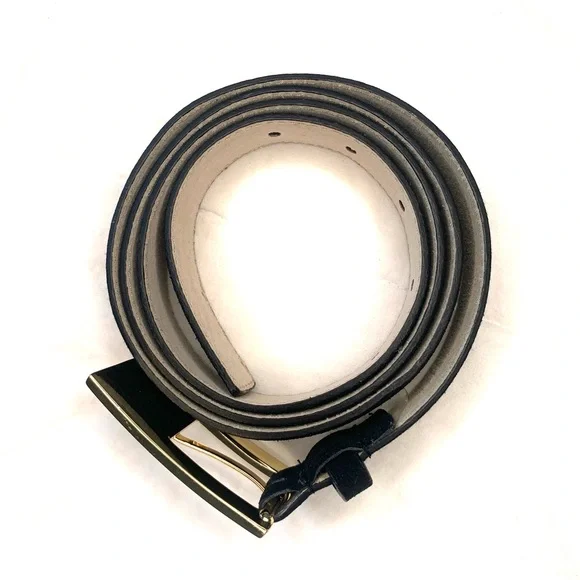 AK Anne Klein suede Leather black belt with gold colour buckle XL - Picture 6 of 9